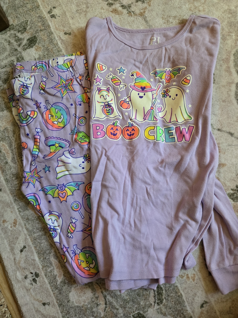 PJ Place Lavender "Boo Crew" Halloween Kids Pajama Set
